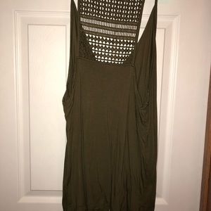 Olive green flowy tank